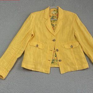 NWOT undance Pippa Blazer Women S Yellow Linen Jacket